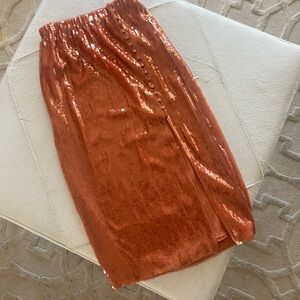 J. Crew Sequin Orange Skirt